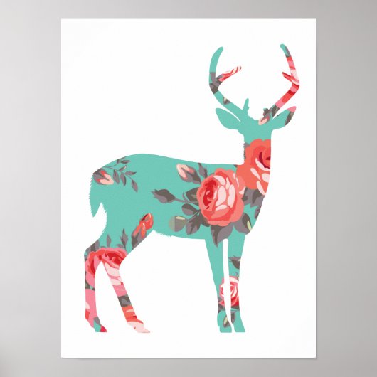 Woodland Deer Children's Bedroom Poster - 12 x 16 (Voorkant)