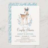 Woodland Deer Couples Douche Uitnodiging (Voorkant / Achterkant)