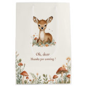 Woodland Deer Dank u Gift Bag | rustiek bos Medium Cadeauzakje (Achterkant)