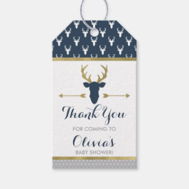 Woodland Deer Dank u Label, gewei, Baby shower Cadeaulabel