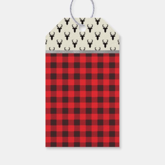 Woodland Deer Dank u Label, gewei, Baby shower Cadeaulabel (Achterkant)