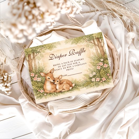 Woodland Deer Diapper Raffle Informatiekaartje