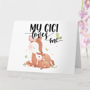 Woodland Deer Doe and Baby Fawn My Gigi Loves me Kaart