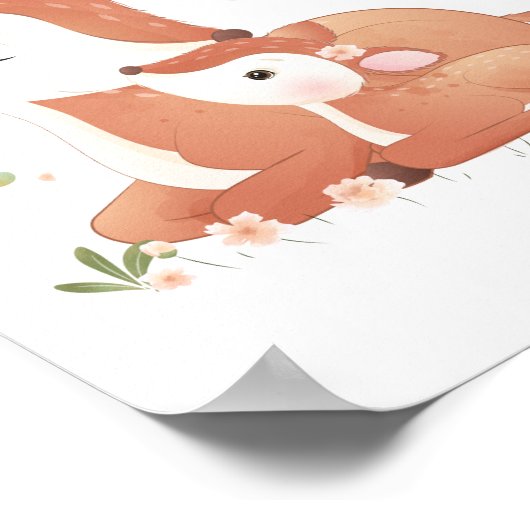 Woodland Deer Doe and Baby Fawn My Gigi Loves me Poster (Hoek)