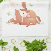 Woodland Deer Doe and Baby Fawn My Gigi Loves me Theedoek (Gevouwen)