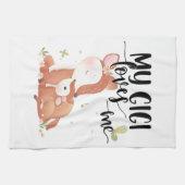 Woodland Deer Doe and Baby Fawn My Gigi Loves me Theedoek (Horizontaal)