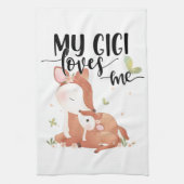 Woodland Deer Doe and Baby Fawn My Gigi Loves me Theedoek (Verticaal)