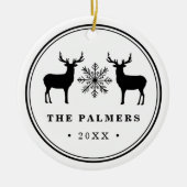 Woodland Deer Double-Sided Foto Keramisch Ornament (Voorkant)