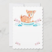 Woodland Deer eerste verjaardagsuitnodiging Kaart (Achterkant)