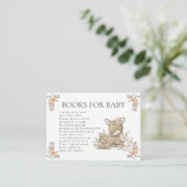Woodland Deer Fawn Floral Girl Baby shower Books Informatiekaartje (Staand voorkant)