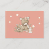 Woodland Deer Fawn Floral Girl Baby shower Books Informatiekaartje (Achterkant)