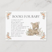 Woodland Deer Fawn Floral Girl Baby shower Books Informatiekaartje (Voorkant)