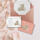 Woodland Deer Fawn Floral Girl Baby shower Books Informatiekaartje