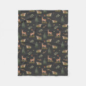 Woodland Deer Fawn Pattern Baby Fleece Blanket Deken (Voorkant)