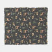 Woodland Deer Fawn Pattern Baby Green Baby Name Fleece Deken (Voorkant (Horizontaal))