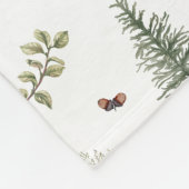 Woodland Deer Fawn Pattern Baby Naam Fleece Deken (Hoek)