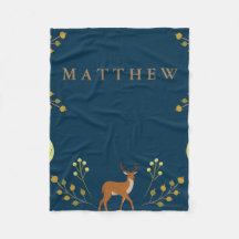 Woodland Deer Fleece Blanket