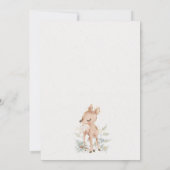 Woodland Deer Floral Baby shower Kaart (Achterkant)