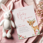 Woodland Deer Floral Baby shower Kaart