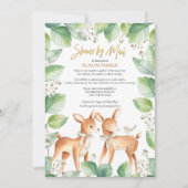 Woodland Deer Floral Greenery Baby shower per post Kaart (Voorkant)