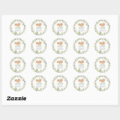 Woodland Deer Floral Greenery Dank je wel Ronde Sticker (Vel)
