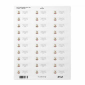 Woodland Deer Floral Return Address Etiket (Full Sheet)