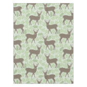 Woodland Deer Foliage Green Brown Pattern Tafelkleed (Voorkant)