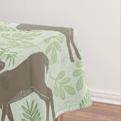 Woodland Deer Foliage Green Brown Pattern Tafelkleed (Voorbeeld)
