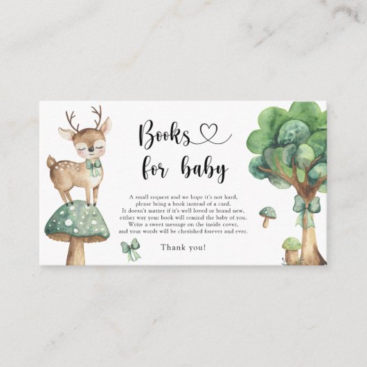 Woodland Deer Forest Flora - boeken voor baby Informatiekaartje (Voorkant)