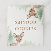 Woodland Deer Forest Neutral Baby Shower Cookies Plaatskaartje (Buitenkant ongevouwen)