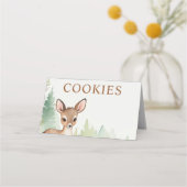 Woodland Deer Forest Neutral Baby Shower Cookies Plaatskaartje (Achterkant)