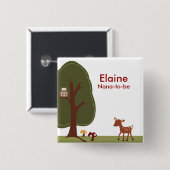 WOODLAND DEER FOREST Personalized Button (Voorkant /achterkant)