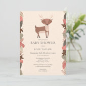 Woodland Deer Geslachtsneutrale Baby shower Sprink Kaart (Staand voorkant)