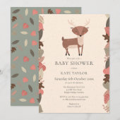 Woodland Deer Geslachtsneutrale Baby shower Sprink Kaart (Voorkant / Achterkant)