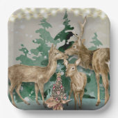 Woodland Deer kerstfeestmaal Bord (Voorkant)