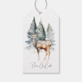 Woodland Deer Kerstmis Cadeaulabel (Voorkant)