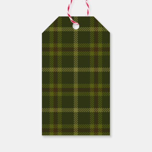 Woodland Deer Kerstmis Rustic Kraft Forest Tartan Cadeaulabel (Achterkant)