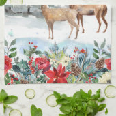Woodland Deer Kerstmis Theedoek (Gevouwen)