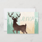 Woodland Deer Kerstparty RSVP-kaart Kaart (Voorkant)