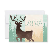 Woodland Deer Kerstparty RSVP-kaart