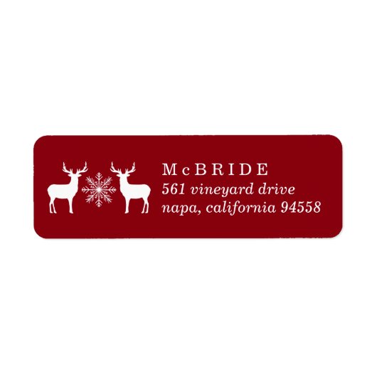 Woodland Deer Kerstreterugzendadres Etiket (Voorkant)