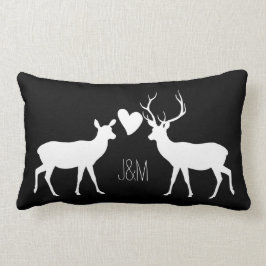 Woodland Deer Love with Names & Monogrammen Kussen
