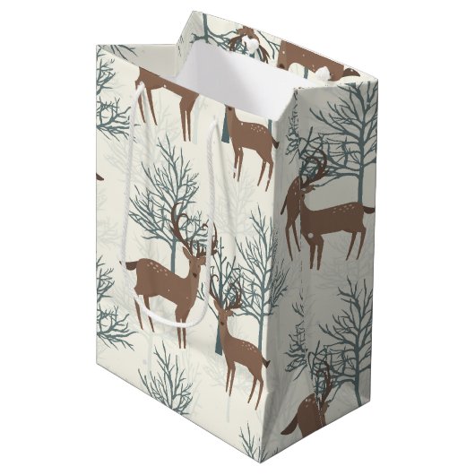 Woodland Deer Medium Cadeauzakje (Voorkant Gekanteld)