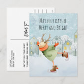 Woodland Deer Merry and Bright Holiday Kaart (Voorkant / Achterkant)