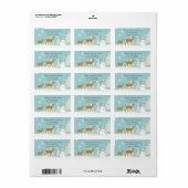 Woodland Deer met Snowman Winter Adres Label (Full Sheet)
