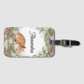 Woodland Deer Monogram Name Stroller Backpack labe Bagagelabel (Voorkant (horizontaal))