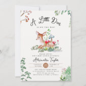 Woodland Deer Mushrooms Greenery Magic Baby shower Kaart (Voorkant)