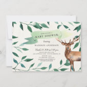 Woodland Deer Neutral Baby shower Kaart (Voorkant)