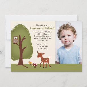 Woodland Deer *PHOTO* Birthday 5x7 Kaart