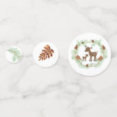 Woodland Deer Pine Cone Tree Baby shower Confetti (Achterkanten)
